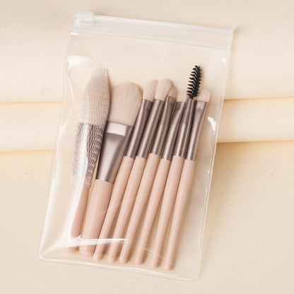 Portable 8-Piece Mini Makeup Brush Set with Travel Case – Compact Beauty Essentials