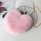 Fluffy Love Heart Plush Shoulder Bag – Cute Chain Crossbody Purse for Girls & Valentine’s Gifting