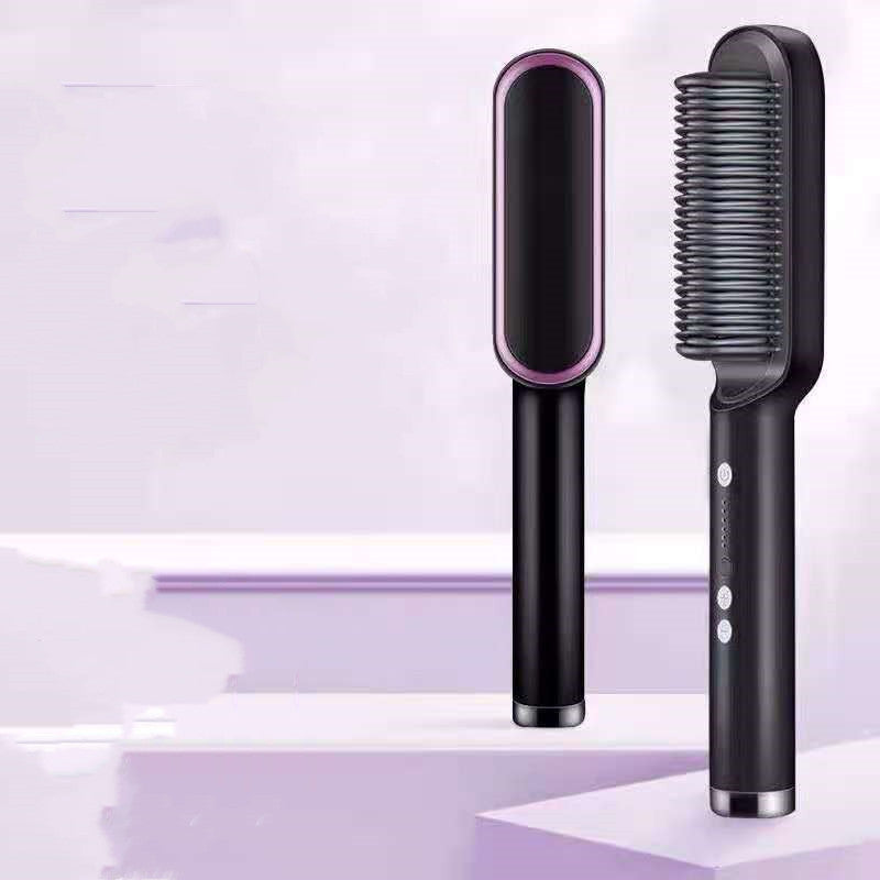 GlamStyler™ 2-in-1 Ionic Hair Straightener & Curler Brush – Salon-Grade Smoothness Instantly!