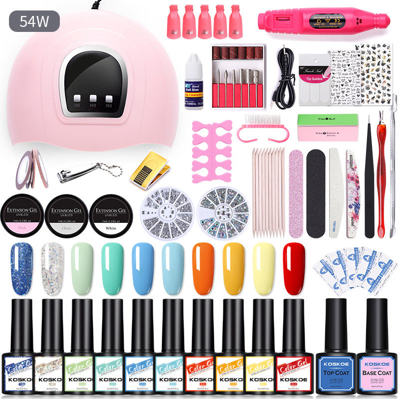 All-in-One Gel Nail Polish Kit with LED Lamp & Nail Tools – Perfect for Salon or Home