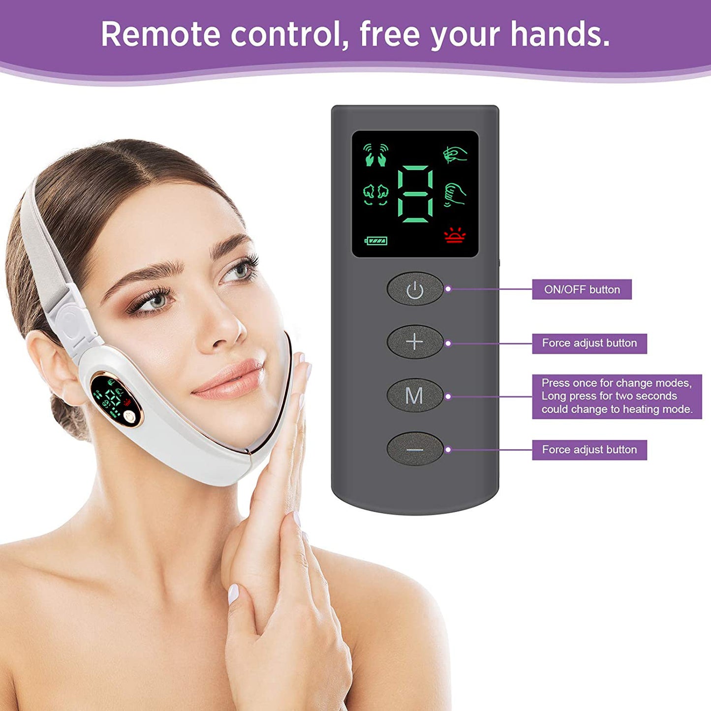 Smart EMS V-Face Lifting Device – Jawline Slimming & Anti-Aging Massager with Heat and Vibration