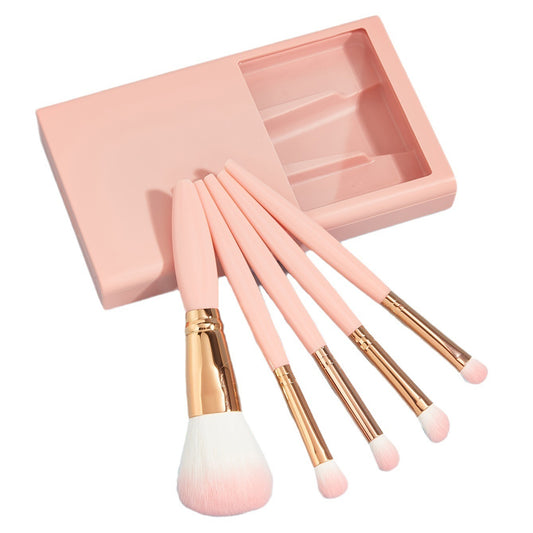 GlowEase™ 5-in-1 Portable Makeup Brush Travel Set with Mirror Case