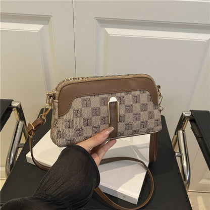 Elegant Checkered Crossbody Bag for Women – Small Shoulder Purse for Daily Use