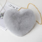 Fluffy Love Heart Plush Shoulder Bag – Cute Chain Crossbody Purse for Girls & Valentine’s Gifting