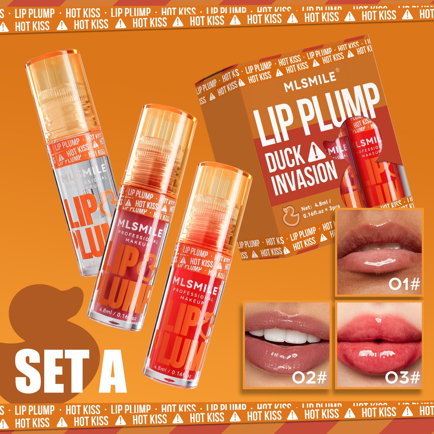 MLSMILE Lip Plump Gloss  – Transparent Lip Care Oil for Fuller, Shiny & Hydrated Lips