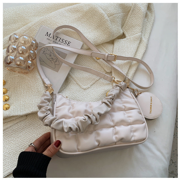 Niche Quilted Glam Shoulder Bag – Luxury PU Handbag for Trendy Queens