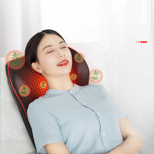 RelaxPro™ Electric Heated Neck & Back Massage Pillow – Deep Relief Anytime, Anywhere!