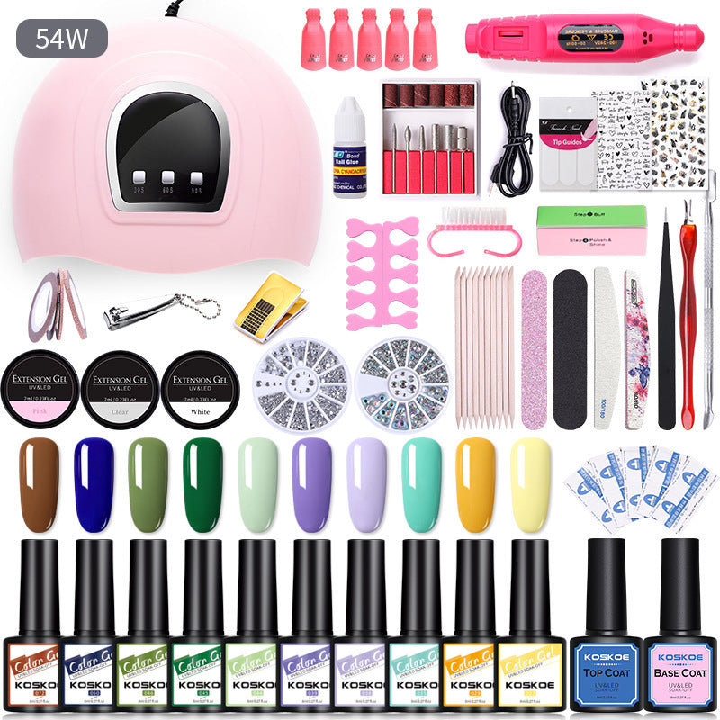 All-in-One Gel Nail Polish Kit with LED Lamp & Nail Tools – Perfect for Salon or Home