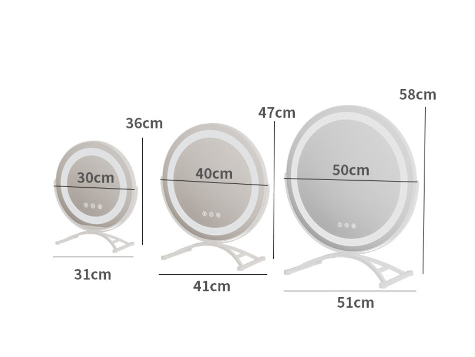 Luxury Rotating LED Makeup Mirror for Dressing Table – Touch Control, USB Charging, 360° Adjustable Vanity Mirror