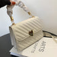 Chic Love Chain Shoulder Bag – Elegant PU Leather Handbag with Ruffled Strap & Gold Heart Charm