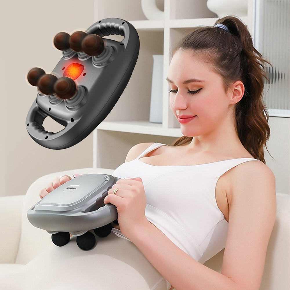 6-Head Smart Heated Massager – Deep Tissue Relaxation, Adjustable Intensity & Pain Relief for Neck, Shoulder & Back