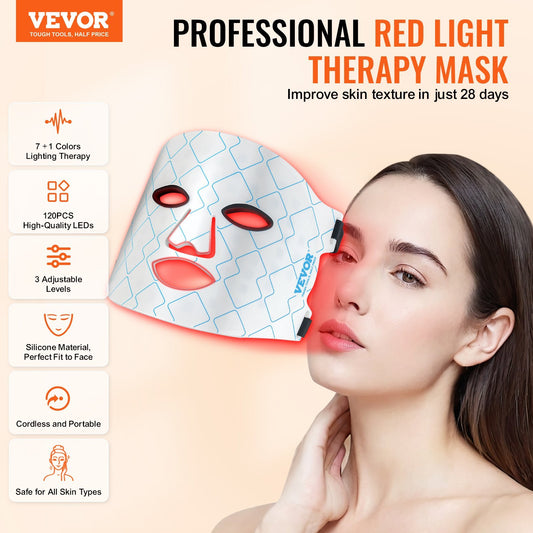 7-Color LED Light Therapy Mask with 850nm NIR – Anti-Aging, Wrinkle Reduction & Skin Rejuvenation Device