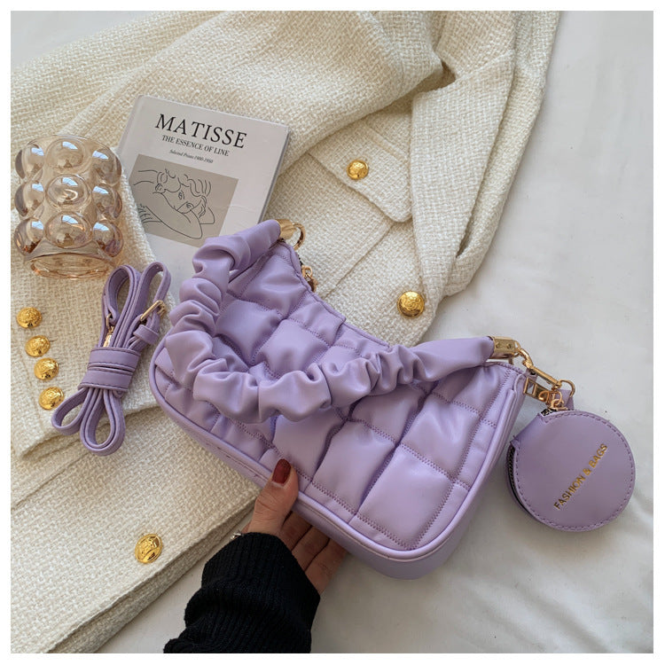 Niche Quilted Glam Shoulder Bag – Luxury PU Handbag for Trendy Queens