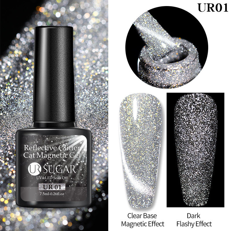 Laser Cat Eye Gel Polish – Diamond Shine Reflective Magnetic Nail Gel