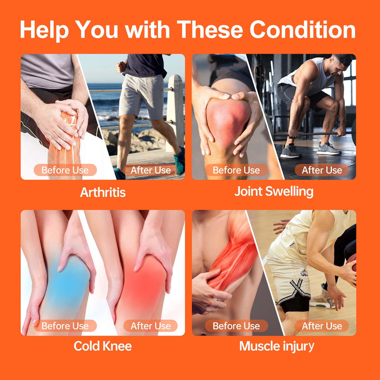 Smart Rechargeable Knee Heating Pad – Pain Relief & Comfort Therapy Wrap with Heat & Vibration Massage