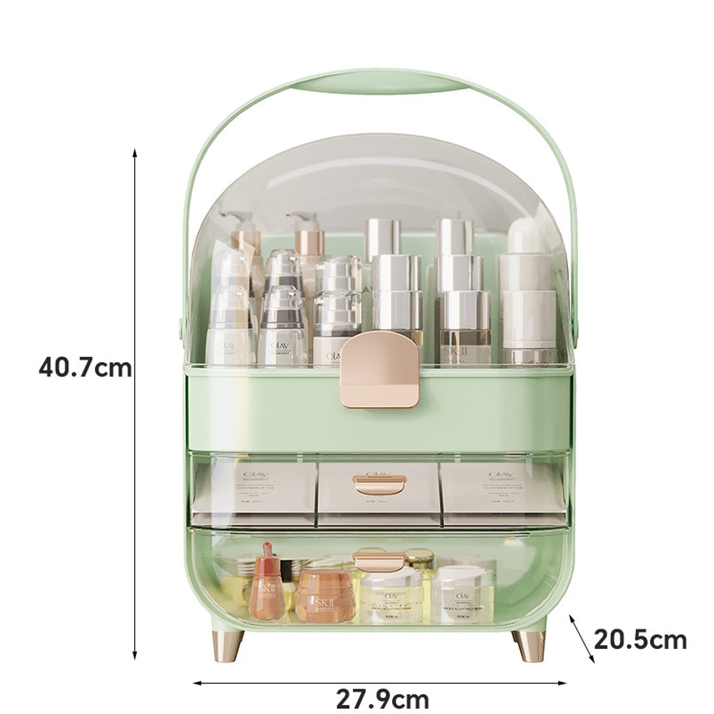 Luxury Acrylic Makeup Organizer with Skincare Holder – Dustproof Cosmetic Storage Box for Vanity & Bathroom | Perfect Gift for Teen Girls & Women