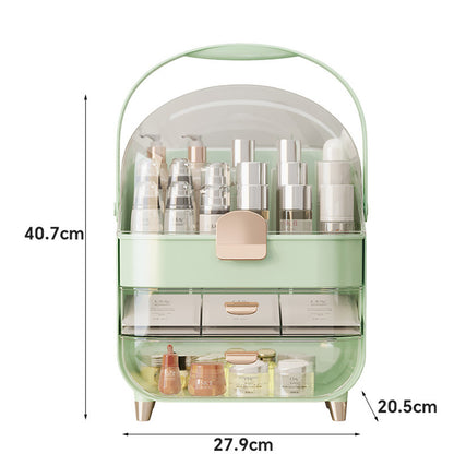 Luxury Acrylic Makeup Organizer with Skincare Holder – Dustproof Cosmetic Storage Box for Vanity & Bathroom | Perfect Gift for Teen Girls & Women
