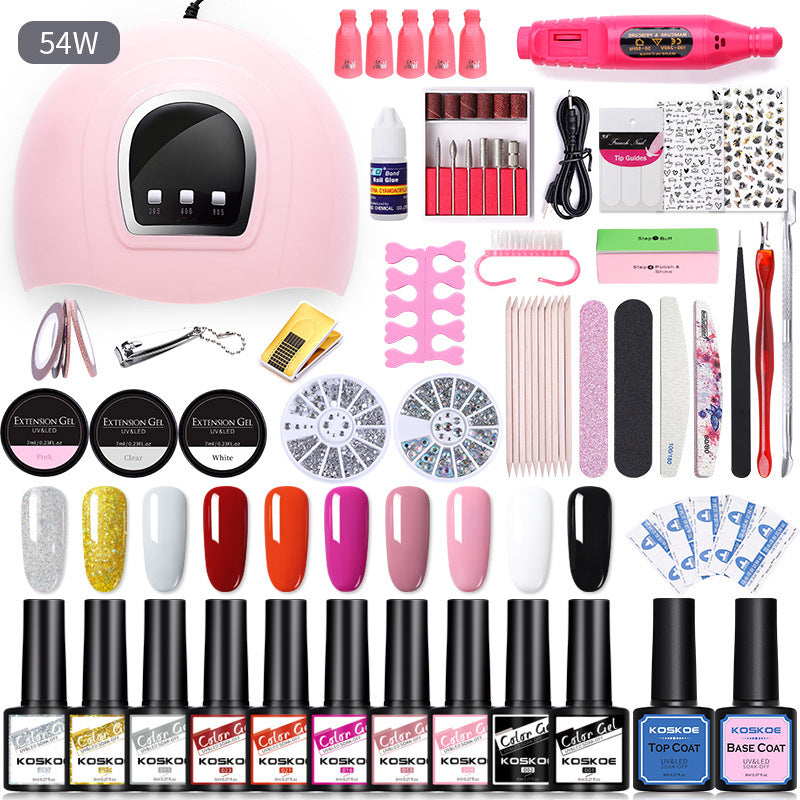 All-in-One Gel Nail Polish Kit with LED Lamp & Nail Tools – Perfect for Salon or Home