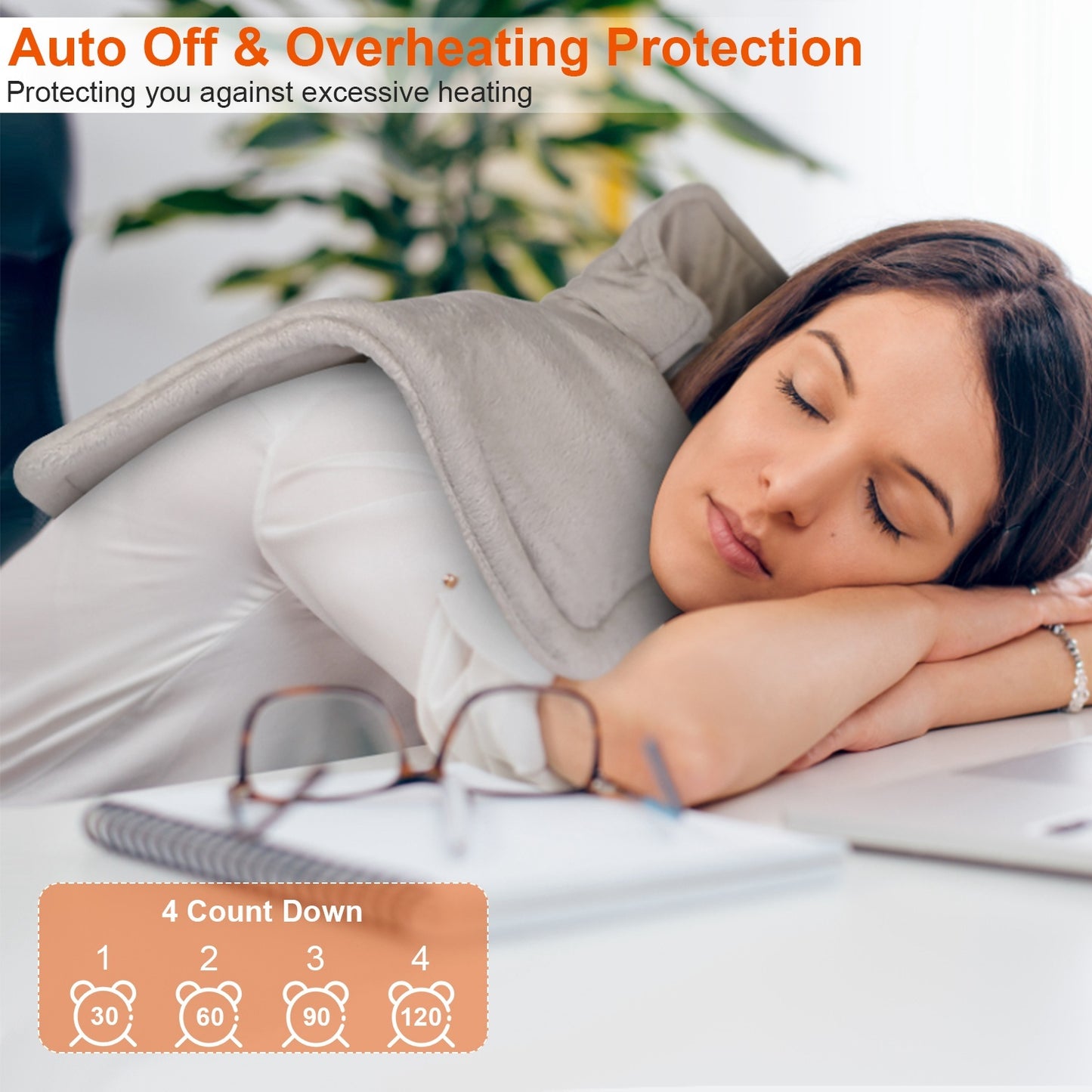 Smart Weighted Heating Pad – Deep Heat Therapy for Neck & Shoulder Pain Relief  (6 Temp Levels + Auto Shut-Off)