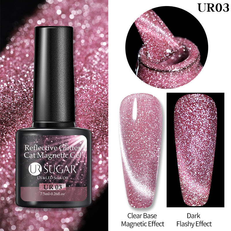 Laser Cat Eye Gel Polish – Diamond Shine Reflective Magnetic Nail Gel