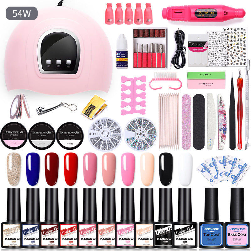 All-in-One Gel Nail Polish Kit with LED Lamp & Nail Tools – Perfect for Salon or Home