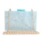 Trendy Marble Acrylic Clutch Bag for Women – Elegant Evening Purse with Gold Chain | Luxury Party Handbag 2025