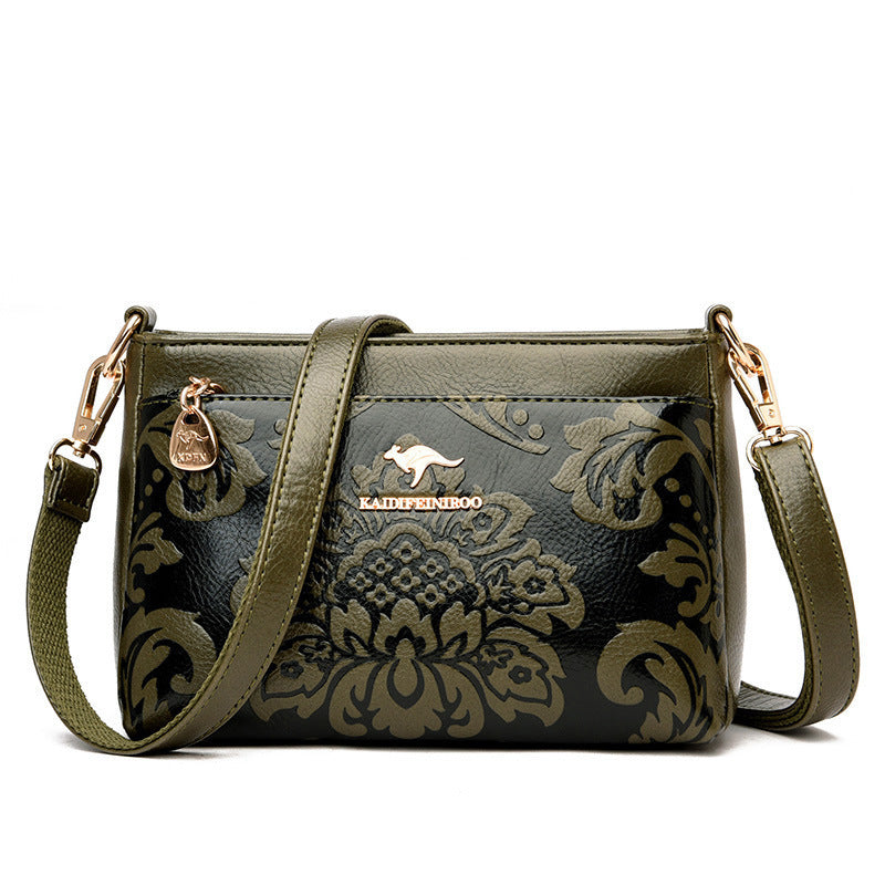Elegant Vintage Embossed Crossbody Bag – Luxury Leather Shoulder Purse for Women