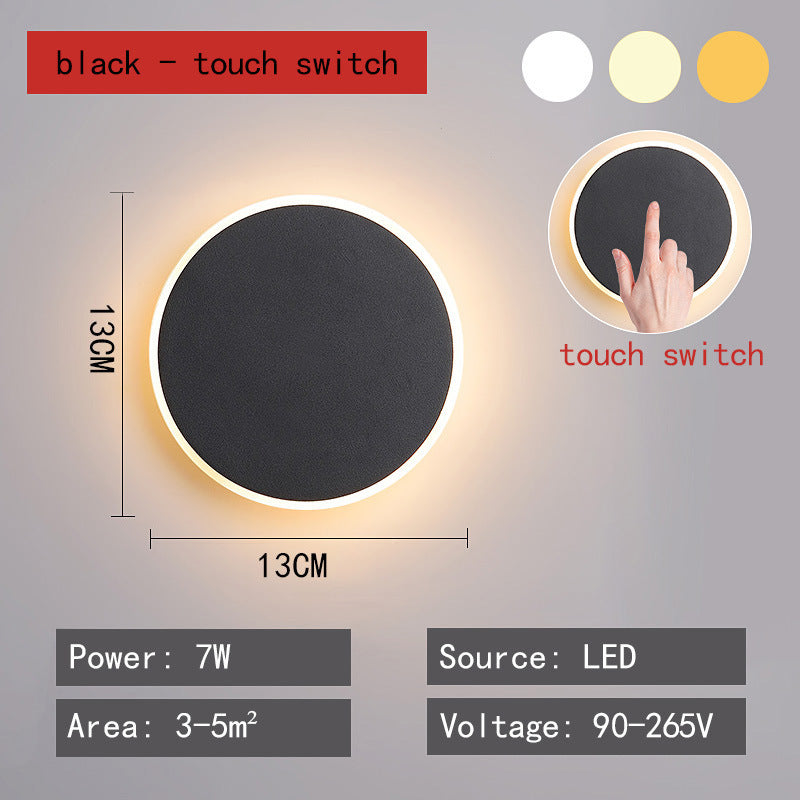 Round LED Wall Lamp – Nordic Modern Wall Light for Bedroom, Hallway & Home Decor