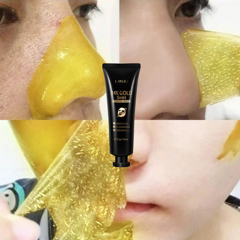 LAIKOU™ 24K Gold Snail Peel-Off Mask – Hydrate, Brighten & Glow Like Royalty!