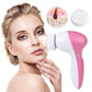 Waterproof 5-in-1 Facial Cleansing Brush – Deep Pore Cleaner & Spa Spin Scrubber for Glowing Skin