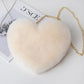 Fluffy Love Heart Plush Shoulder Bag – Cute Chain Crossbody Purse for Girls & Valentine’s Gifting