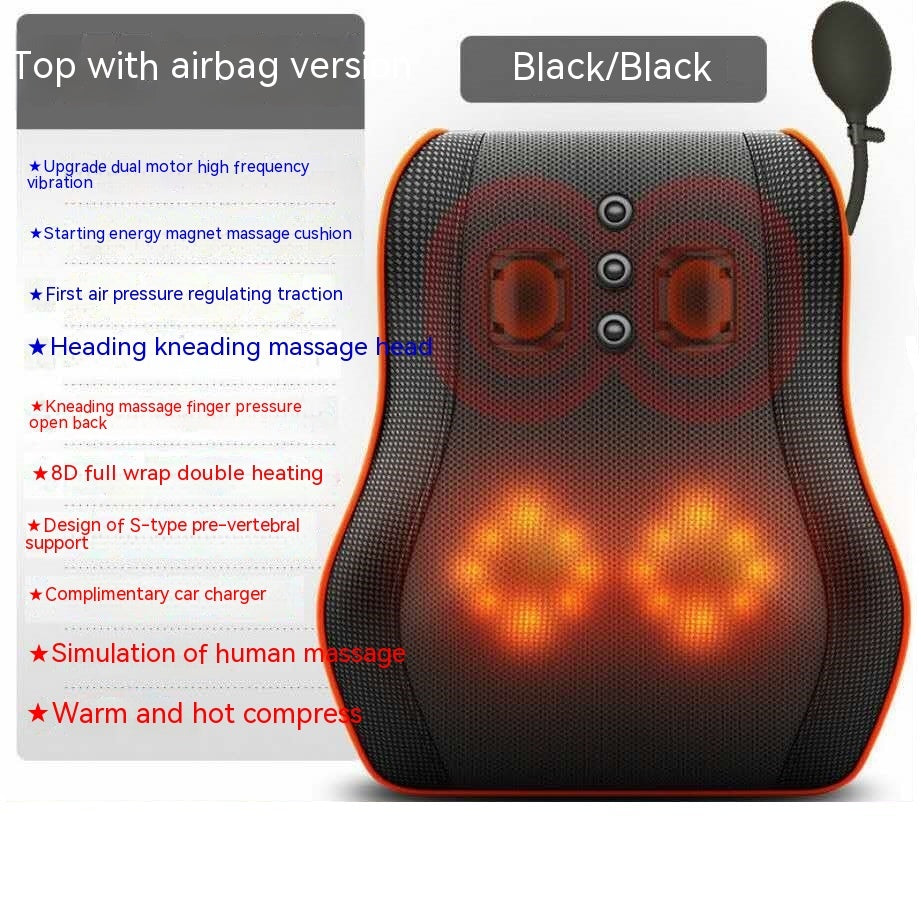 RelaxPro™ Electric Heated Neck & Back Massage Pillow – Deep Relief Anytime, Anywhere!