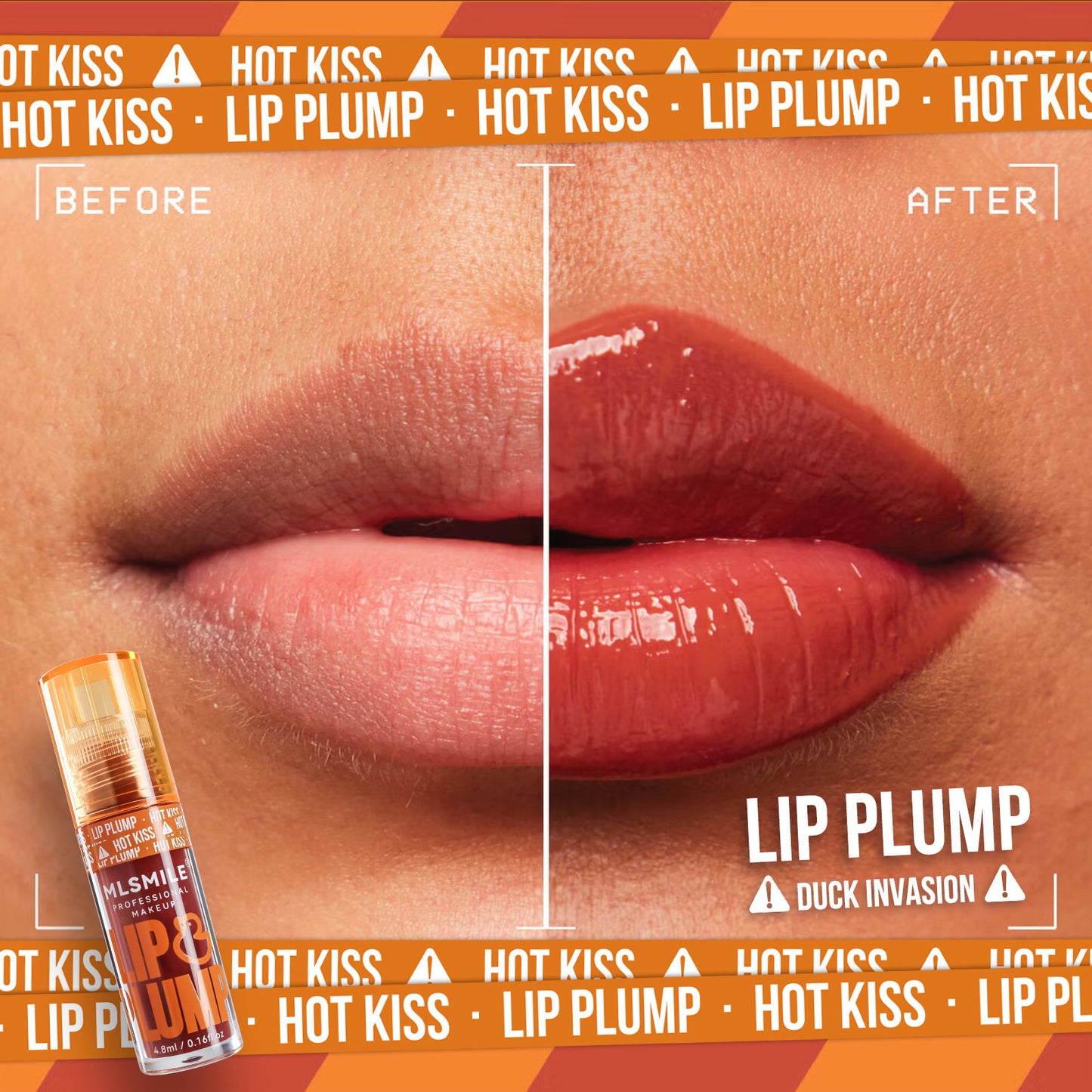 MLSMILE Lip Plump Gloss  – Transparent Lip Care Oil for Fuller, Shiny & Hydrated Lips