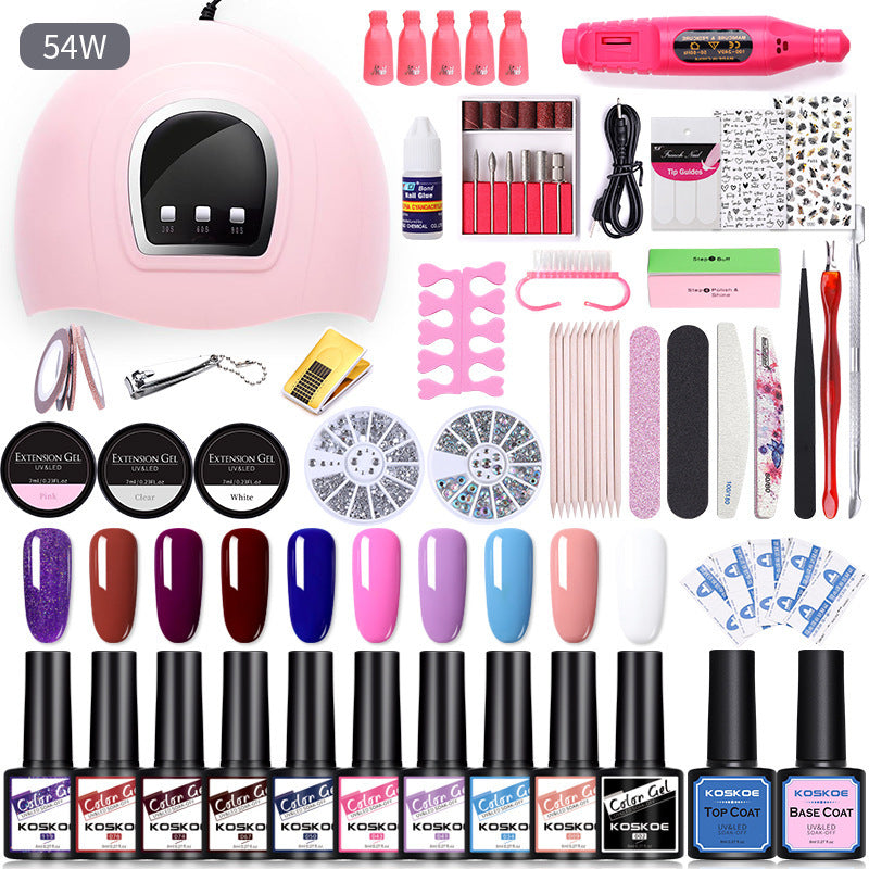 All-in-One Gel Nail Polish Kit with LED Lamp & Nail Tools – Perfect for Salon or Home