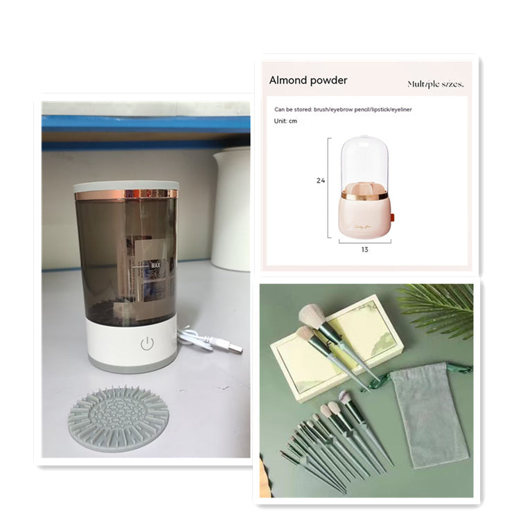 Electric Makeup Brush Cleaner Machine – USB Automatic Brush Washing Tool for Fast & Deep Cleaning