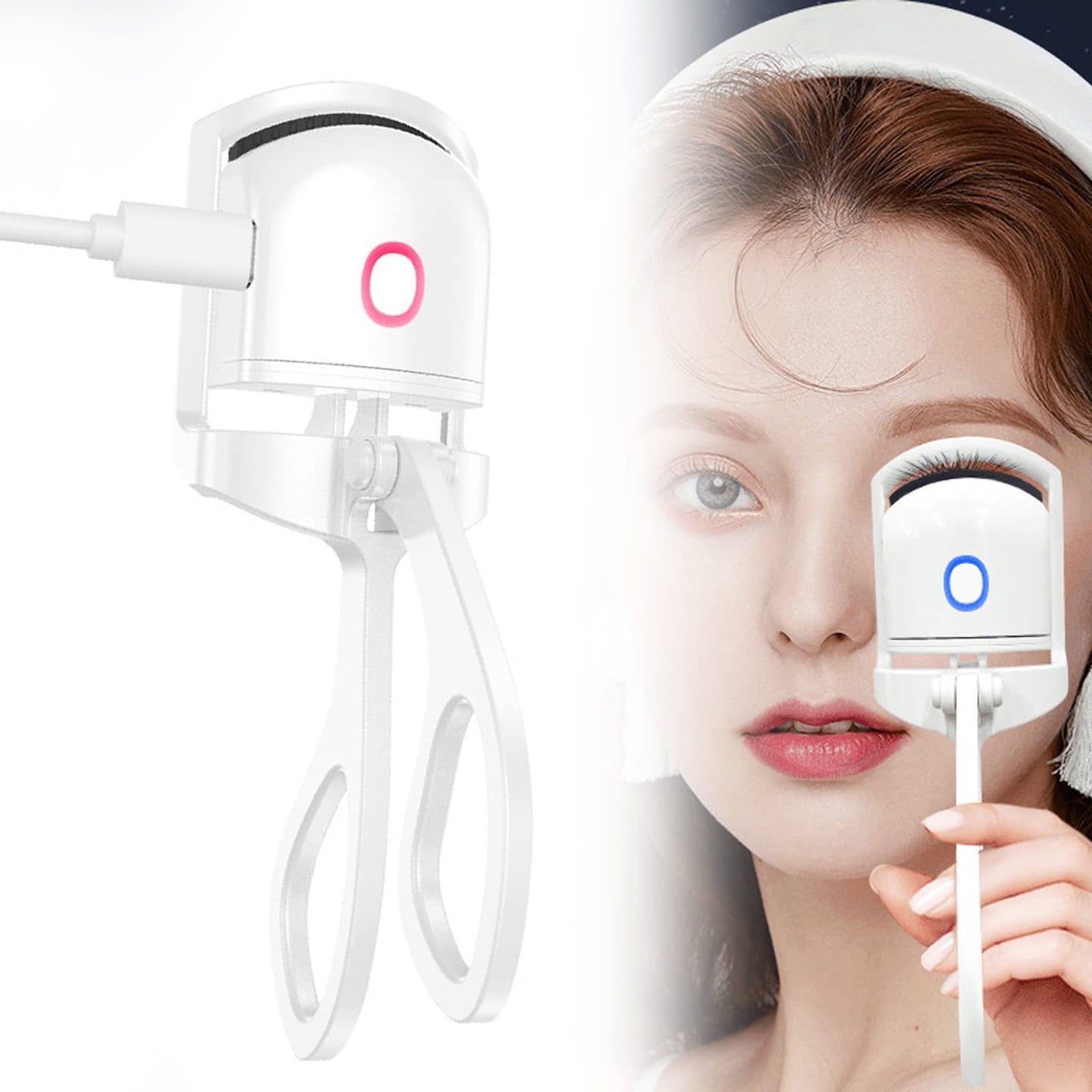 Portable Heated Eyelash Curler – USB Rechargeable Lash Lift Tool for Long-Lasting Curl & Volume