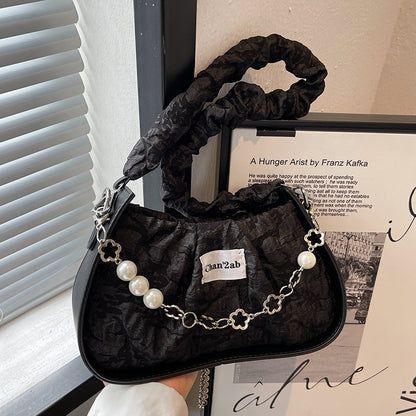 Textured Niche Chain Shoulder Bag – Chic Vintage Messenger Purse for Trendy Girls