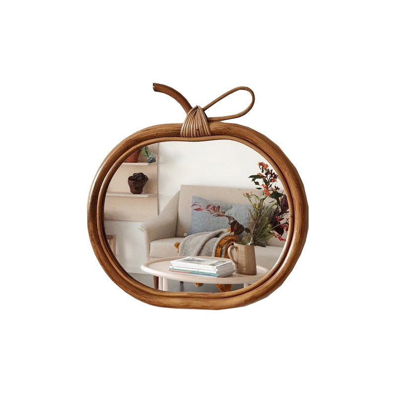 Handmade Rattan Round Mirror – Boho Wall Hanging Makeup & Home Decor Mirror