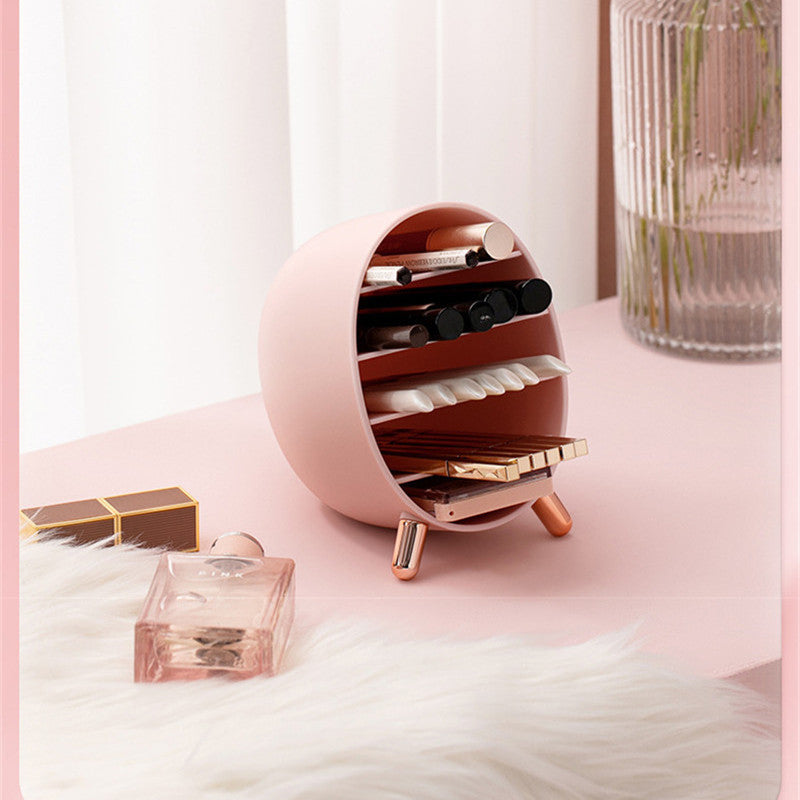 Aesthetic Round Lipstick Organizer – Rotating Makeup Storage Box with Elegant Design