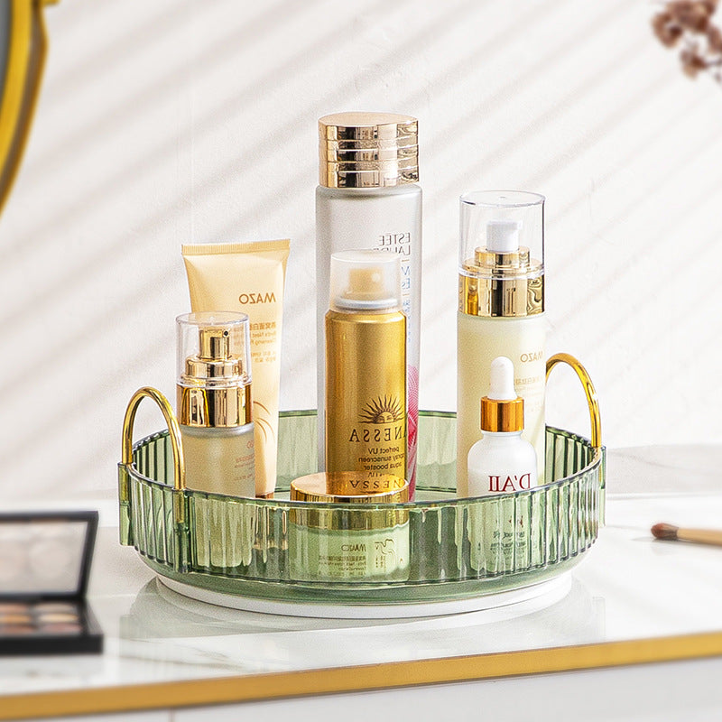 Elegant Light Luxury Vanity Organizer Tray – Punch-Free Bathroom Counter Storage Stand