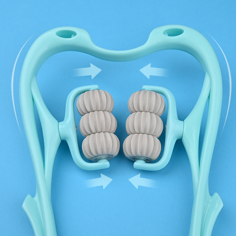 SootheRoll™ 6-Wheel Manual Neck & Shoulder Relaxation Massager – Instant Pain Relief Tool!